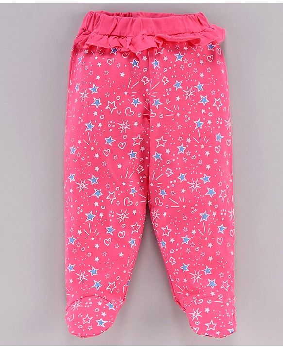 Babyhug Bootie Leggings Star Print Pack of 2 - Blue Pink