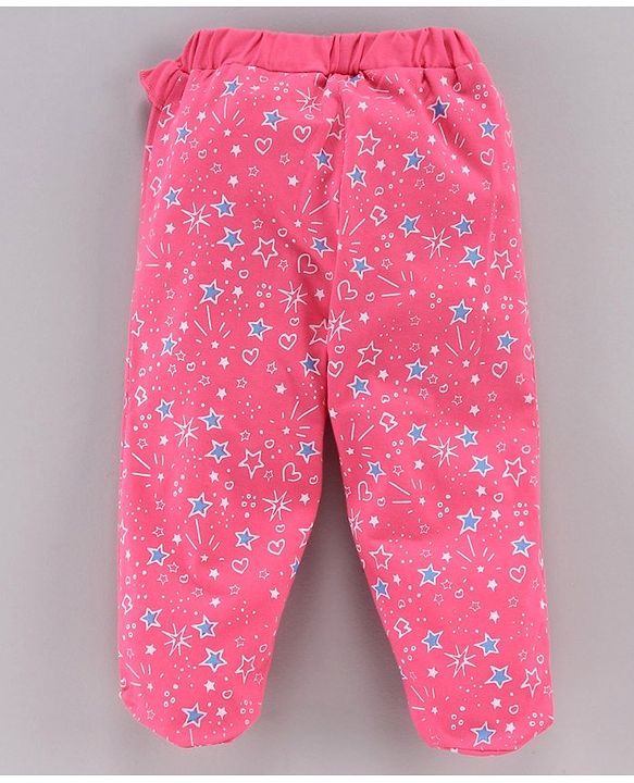 Babyhug Bootie Leggings Star Print Pack of 2 - Blue Pink
