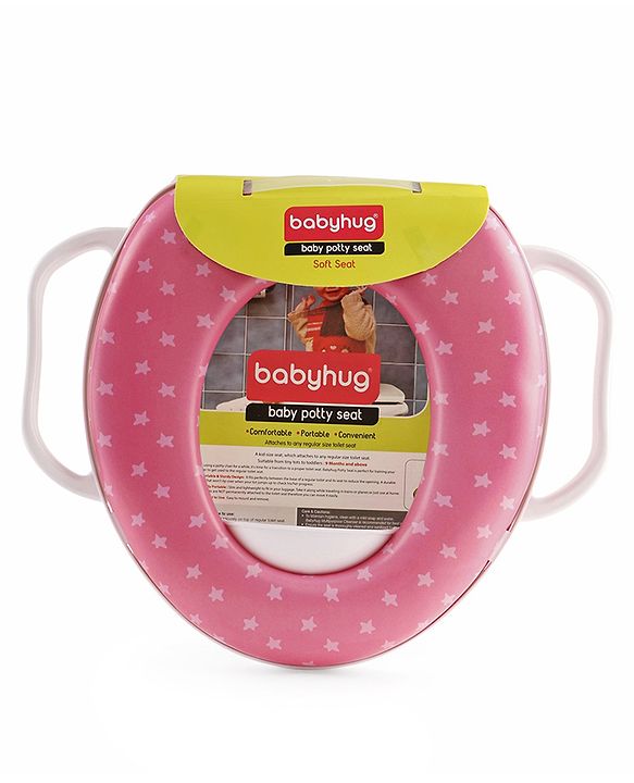 Babyhug Soft Potty Seat With Handle Star Print - Pink