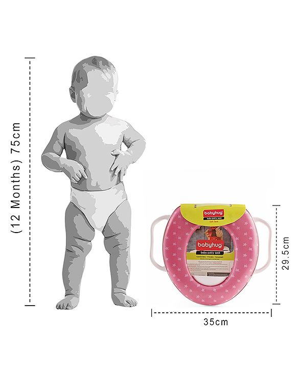 Babyhug Soft Potty Seat With Handle Star Print - Pink