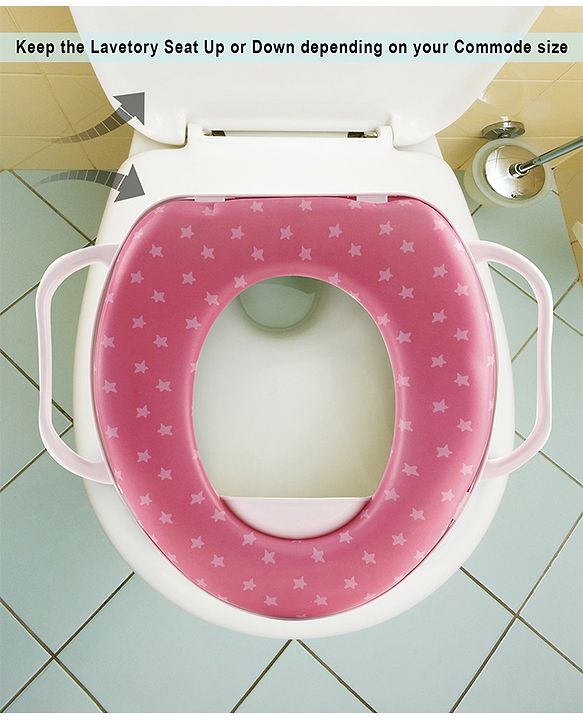 Babyhug Soft Potty Seat With Handle Star Print - Pink