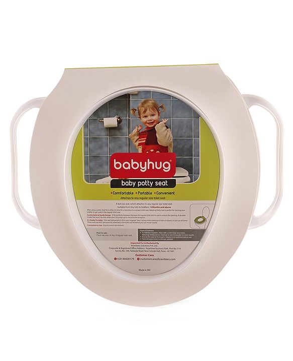 Babyhug Baby Potty Seat With Handle Fish/star Print - White