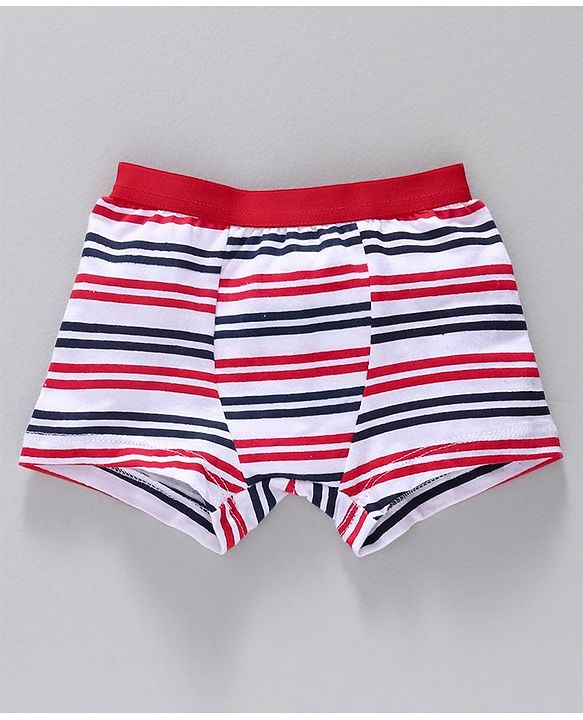 Babyhug Cotton Brief Striped & Printed Pack of 3 - Yellow  Red