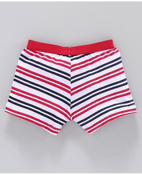 Babyhug Cotton Brief Striped & Printed Pack of 3 - Yellow  Red
