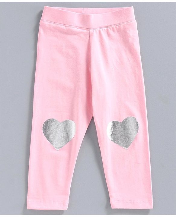 Babyhug Full Length Leggings Heart Print Pack of 2 - Navy Blue Pink