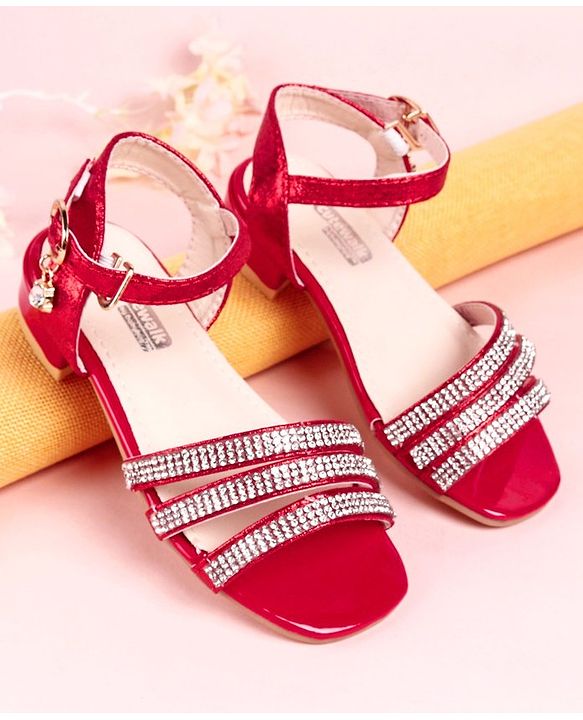 Cute Walk by Babyhug Party Wear Sandals - Red