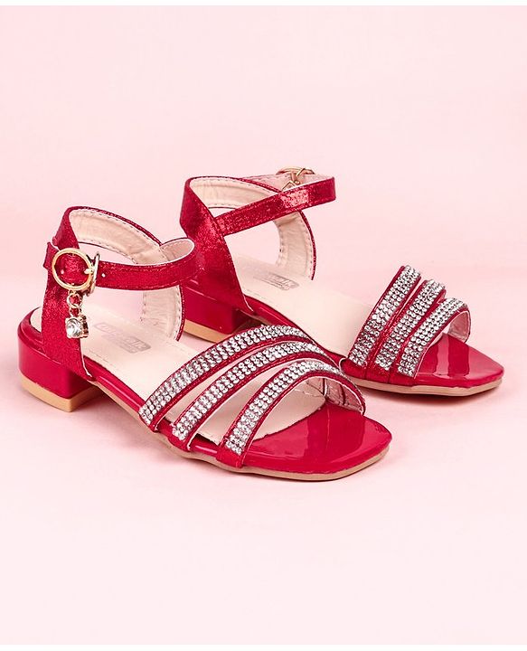 Cute Walk by Babyhug Party Wear Sandals - Red
