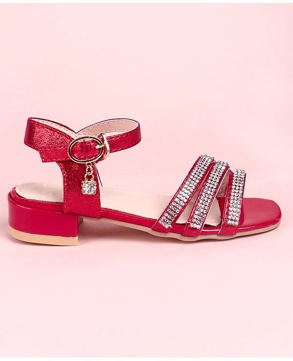 Cute Walk by Babyhug Party Wear Sandals - Red