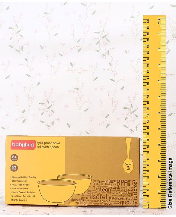 Babyhug Stainless Steel Spill Proof Bowl Set Of 2 With Spoon (Colour May Vary)