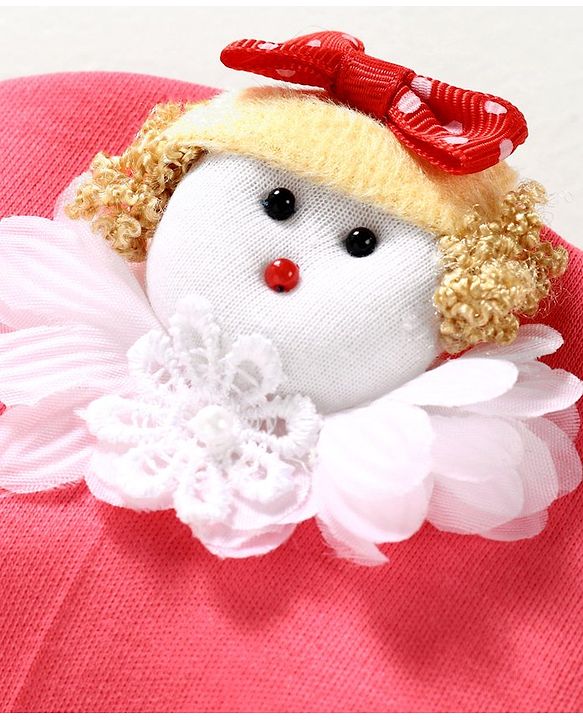 Babyhug 100% Cotton Cap Doll Applique - Pink