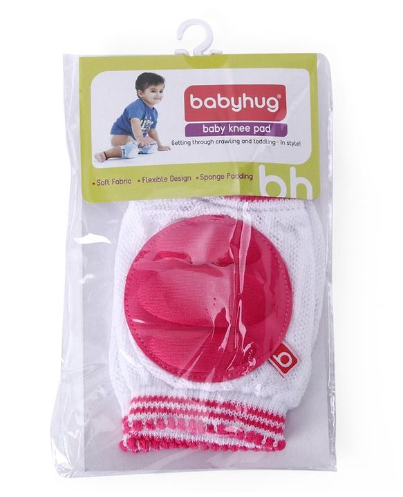 Babyhug Elbow & Knee Protection Pads White Pink (Design May Vary)