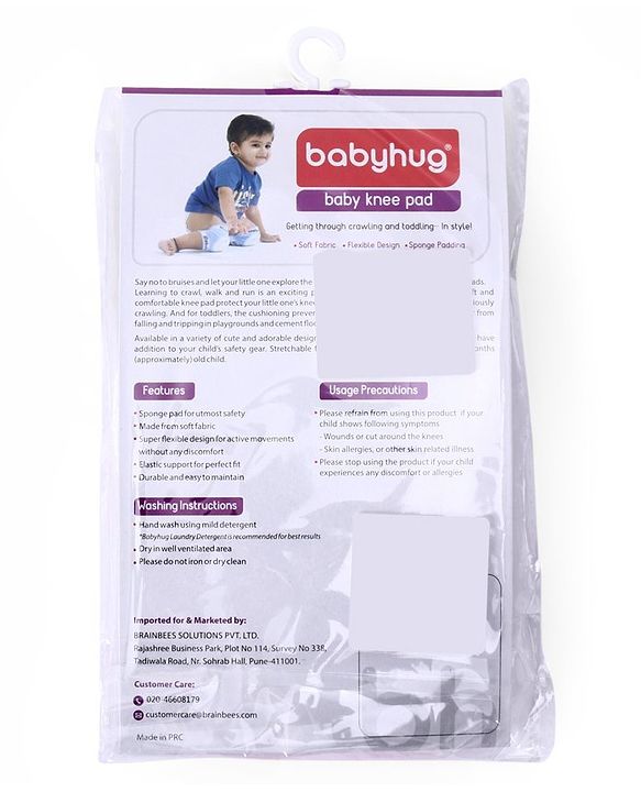 Babyhug Elbow & Knee Protection Pads White Pink (Design May Vary)