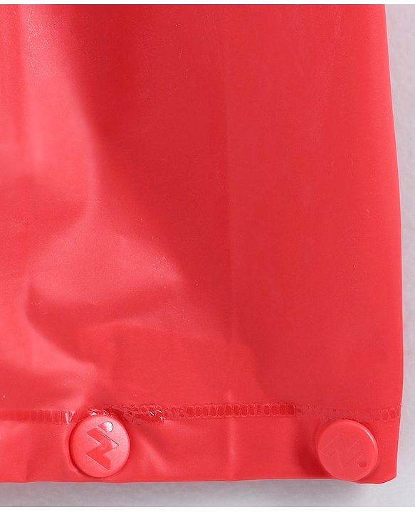 Babyhug Full Sleeves Raincoat Animal Print - Red