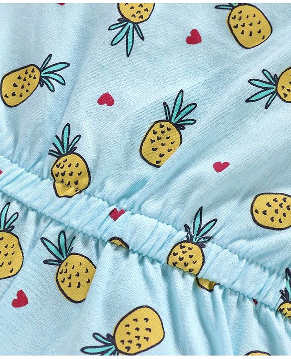 Babyhug Sleeveless Jumpsuit Pineapple Print - Blue
