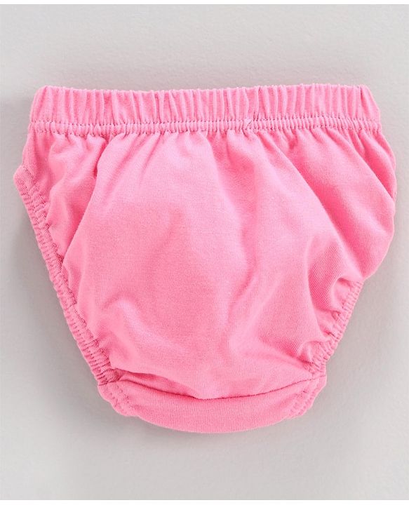 Babyhug 100% Cotton Printed Panties Pack of 3 - Pink White Yellow