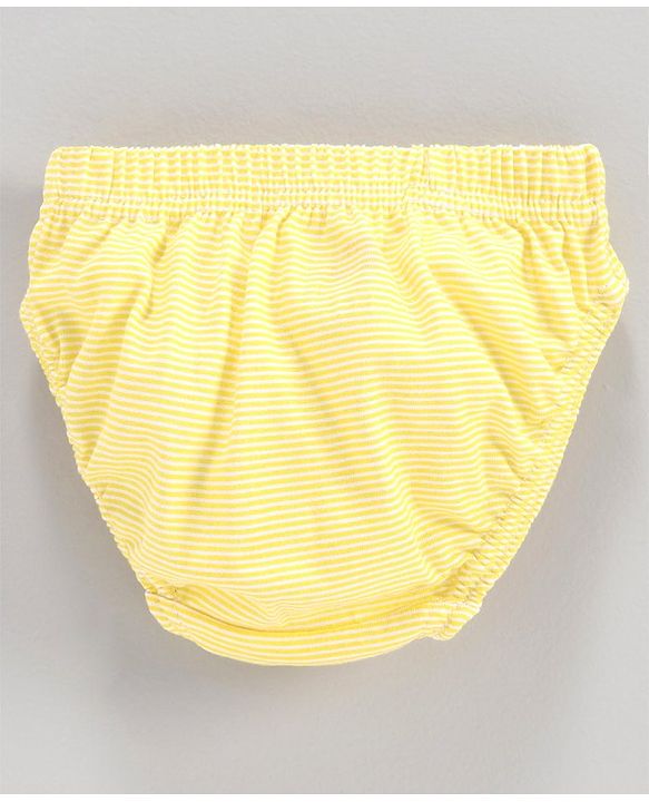 Babyhug 100% Cotton Printed Panties Pack of 3 - Pink White Yellow