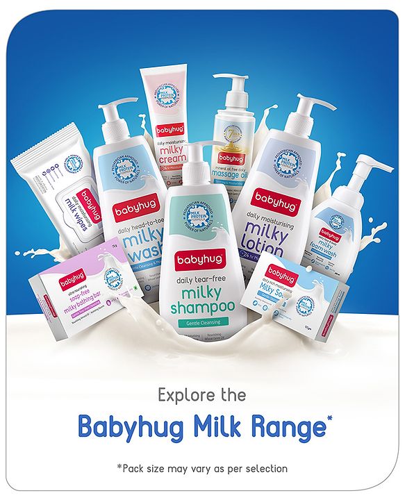 Babyhug Milk Protein Formula Daily Full Body and Face Moisturizing Milky Cream Ideal for Newborn Baby'S Delicate Skin - 50 g