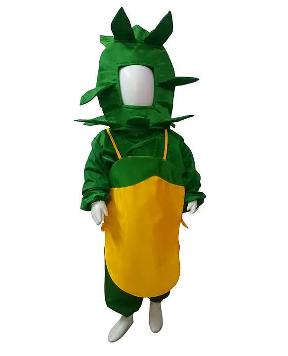 Green Mango mascot costume character dressed with a Leggings and Berets -  Mascot Costumes -  Sizes L (175-180CM)