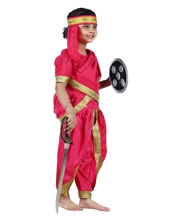 Buy BookMyCostume Rani Laxmi Bai Jhansi ki Rani Fancy Dress Costume with Accessories Pink Golden for Girls 3 4 Years Online in India Shop at FirstCry 3433532