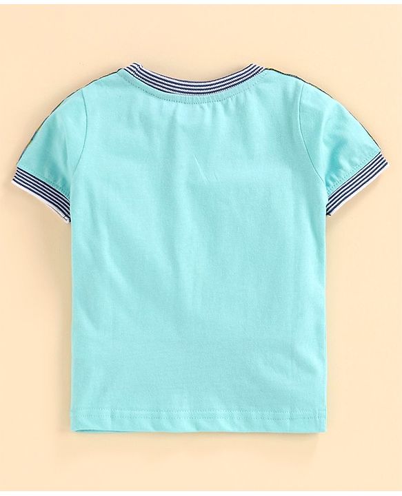Babyhug Half Sleeves Tee Super Skater Print - Blue