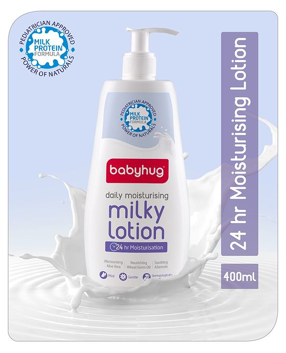 Babyhug Milk Protein Formula Daily Moisturising Milky Lotion Mild & Gentle Formula For Newborn Baby - 200 ml