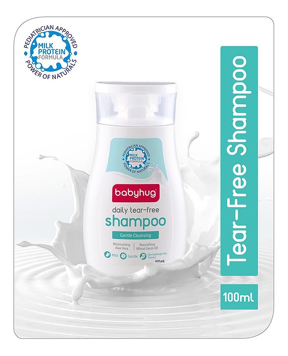 Babyhug Milk Protein Formula Daily Tear Free Milky Shampoo Ideal For Newborn Baby'S Delicate Scalp - 100 ml