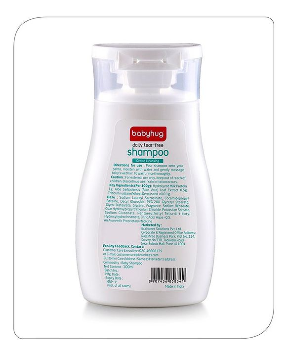 Babyhug Milk Protein Formula Daily Tear Free Milky Shampoo Ideal For Newborn Baby'S Delicate Scalp - 100 ml