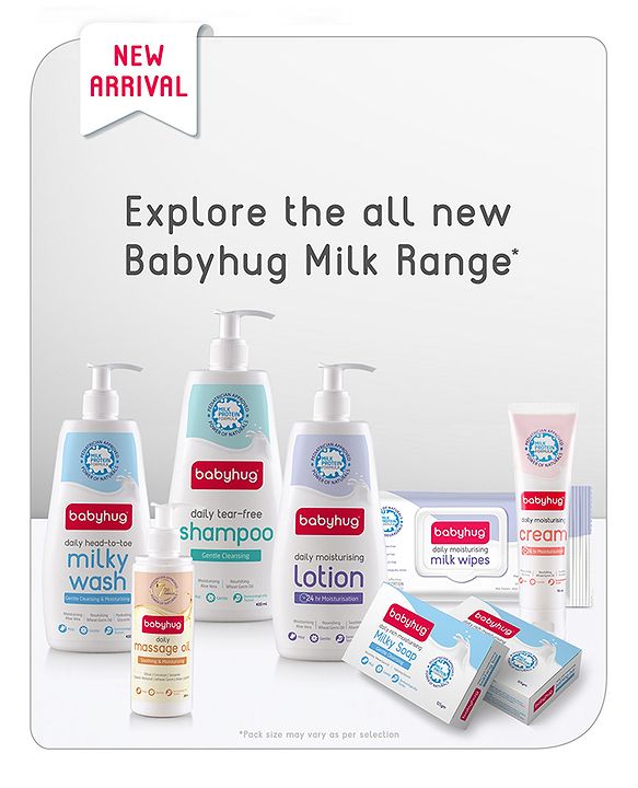 Babyhug Milk Protein Formula Daily Tear Free Milky Shampoo Ideal For Newborn Baby'S Delicate Scalp - 100 ml