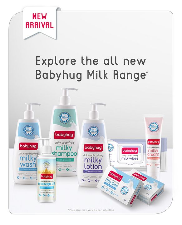 Babyhug Milk Protein Formula Daily Tear Free Milky Shampoo Ideal For Newborn Baby'S Delicate Scalp - 100 ml