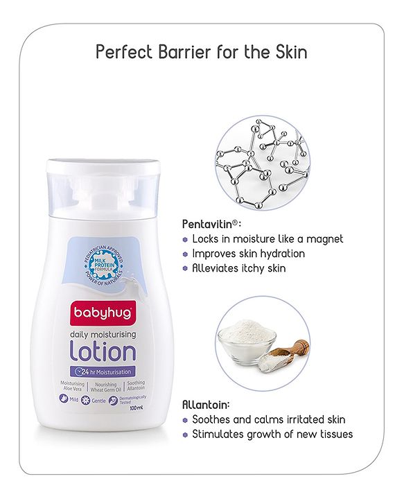 Babyhug Milk Protein Formula Daily Moisturising Milky Lotion Mild & Gentle Formula For Newborn Baby - 200 ml