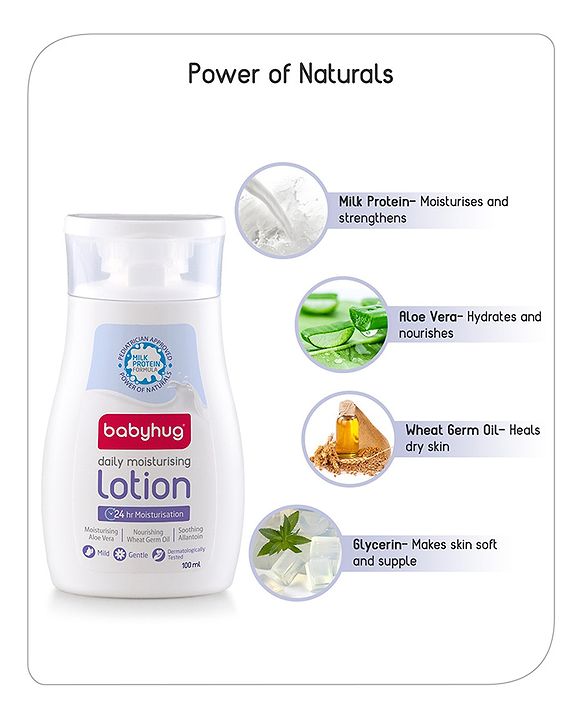 Babyhug Milk Protein Formula Daily Moisturising Milky Lotion Mild & Gentle Formula For Newborn Baby - 200 ml