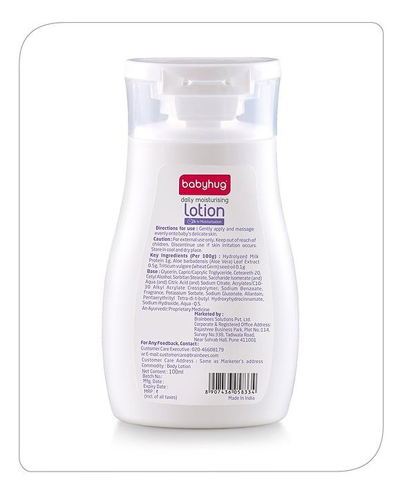 Babyhug Milk Protein Formula Daily Moisturising Milky Lotion Mild & Gentle Formula For Newborn Baby - 200 ml