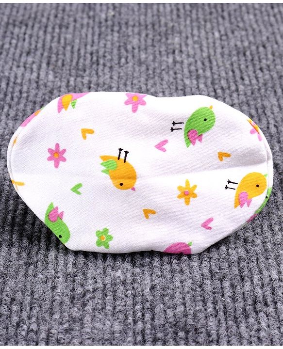 Babyhug 100% Cotton Booties Bird Print Pack of 2 - White Yellow