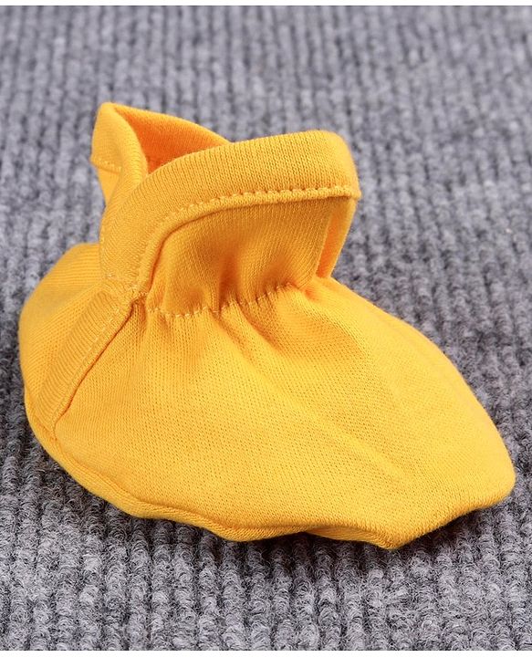 Babyhug 100% Cotton Booties Bird Print Pack of 2 - White Yellow