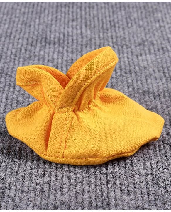 Babyhug 100% Cotton Booties Bird Print Pack of 2 - White Yellow
