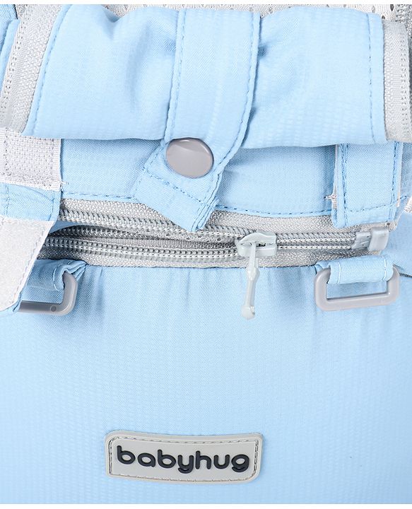Babyhug Cherish 5-in-1 Hip Seat Baby Carrier:  Ergonomic design with padded straps, Breathable fabric, Foldable head support, storage pockets, and 5 carrying positions for babies up to 15 kg-Grey