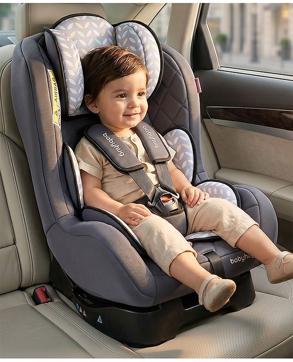 Babyhug Expedition ECE R44/04 Safety Certified 3 in 1 Convertible Car Seat With Recliner with 1 Year Warranty - Grey