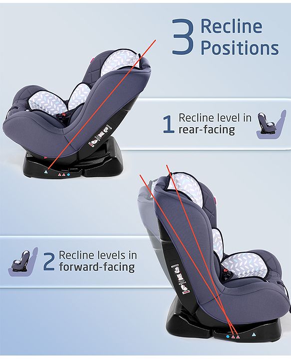 Babyhug Expedition ECE R44/04 Safety Certified 3 in 1 Convertible Car Seat With Recliner with 1 Year Warranty - Grey