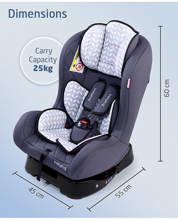 Babyhug Expedition ECE R44/04 Safety Certified 3 in 1 Convertible Car Seat With Recliner with 1 Year Warranty - Grey
