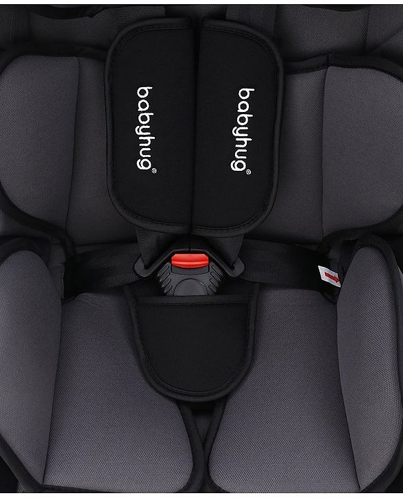 Babyhug Expedition 3 in 1 Convertible Car Seat With Recliner 1 Year Warranty - Black Grey| Side Impact Protection| Head Support| Adjustable Headrest| Safety Harness| Removable & Washable Seat Cover