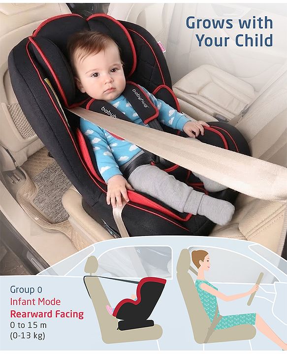 Babyhug Expedition ECE R44/04 Safety Certified 3 in 1 Convertible Car Seat With Recliner with 1 Year Warranty - Grey