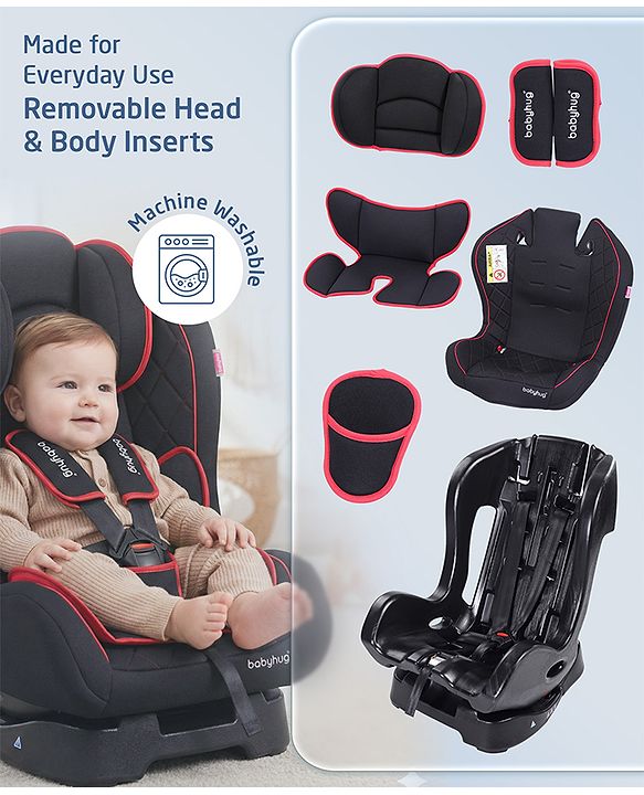 Babyhug Expedition ECE R44/04 Safety Certified 3 in 1 Convertible Car Seat With Recliner with 1 Year Warranty - Grey