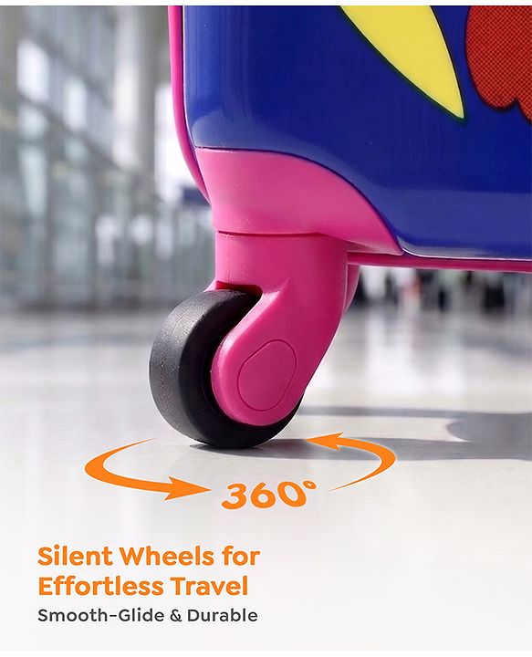 Babyhug Kid's Small 1 Day Trip Trolley Bag Owl Print - 18 Inches| Shock Resistant| Telescopic Handle| Water Resistant| Easy Zipper Closure| Durable Wheels
