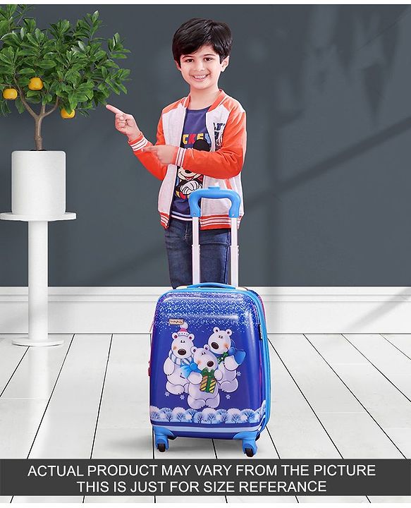 Babyhug Kid's Small 1 Day Trip Trolley Bag Bird Print - 18 Inches| Shock Resistant| Telescopic Handle| Water Resistant| Easy Zipper Closure| Durable Wheels