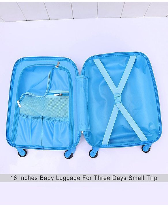 Babyhug Kid's Small 1 Day Trip Trolley Bag Bird Print - 18 Inches| Shock Resistant| Telescopic Handle| Water Resistant| Easy Zipper Closure| Durable Wheels