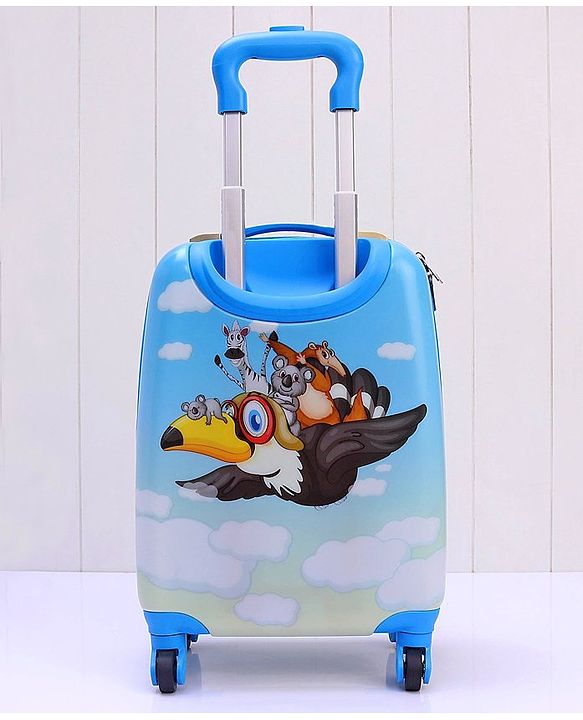 Babyhug Kid's Small 1 Day Trip Trolley Bag Bird Print - 18 Inches| Shock Resistant| Telescopic Handle| Water Resistant| Easy Zipper Closure| Durable Wheels