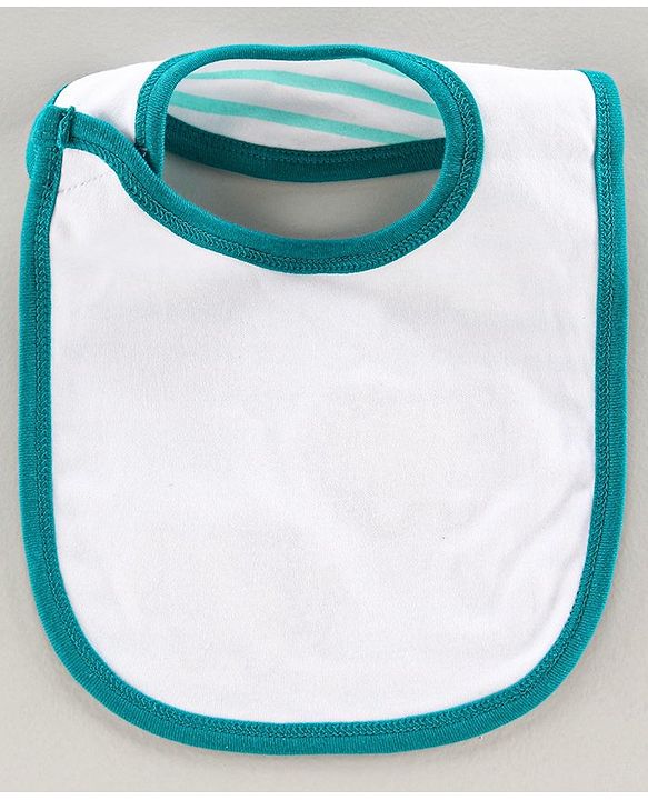 Babyhug Bib Velcro Closure Kitten Patch - Green