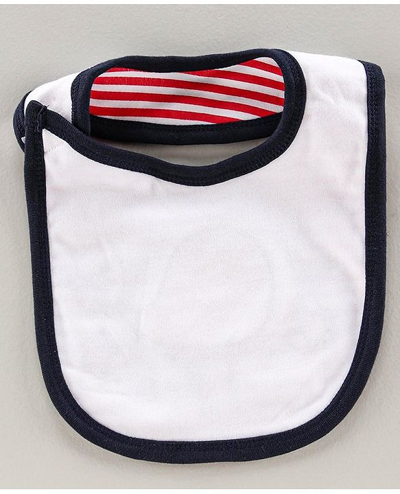Babyhug Bib Velcro Closure Whale Patch - Multicolor