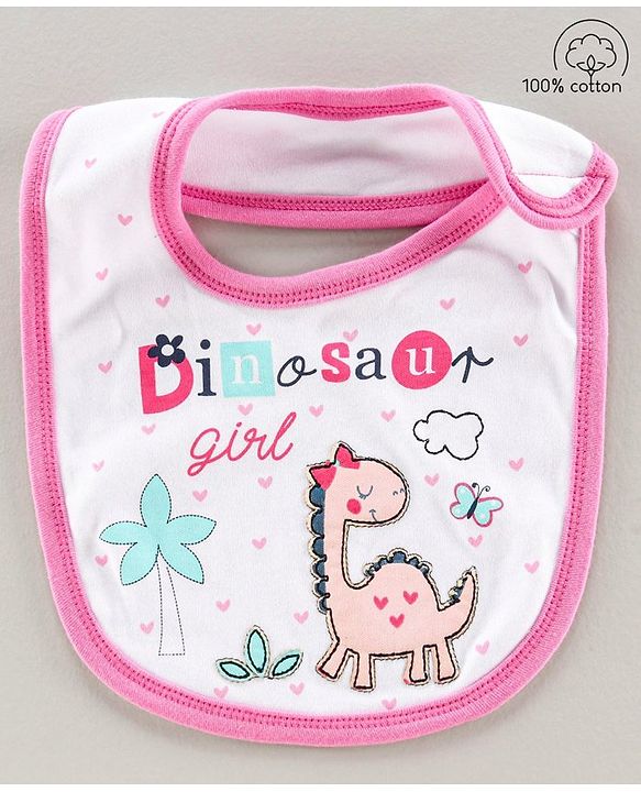 Babyhug Bib Velcro Closure Teddy Patch - Blue