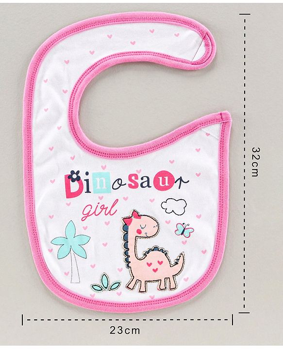 Babyhug Bib Velcro Closure Teddy Patch - Blue